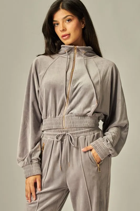 Velour Zip Up Set