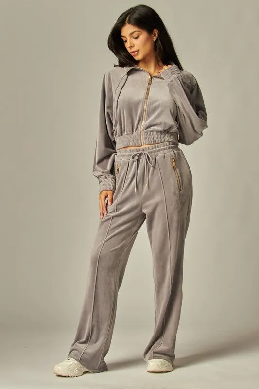 Velour Zip Up Set