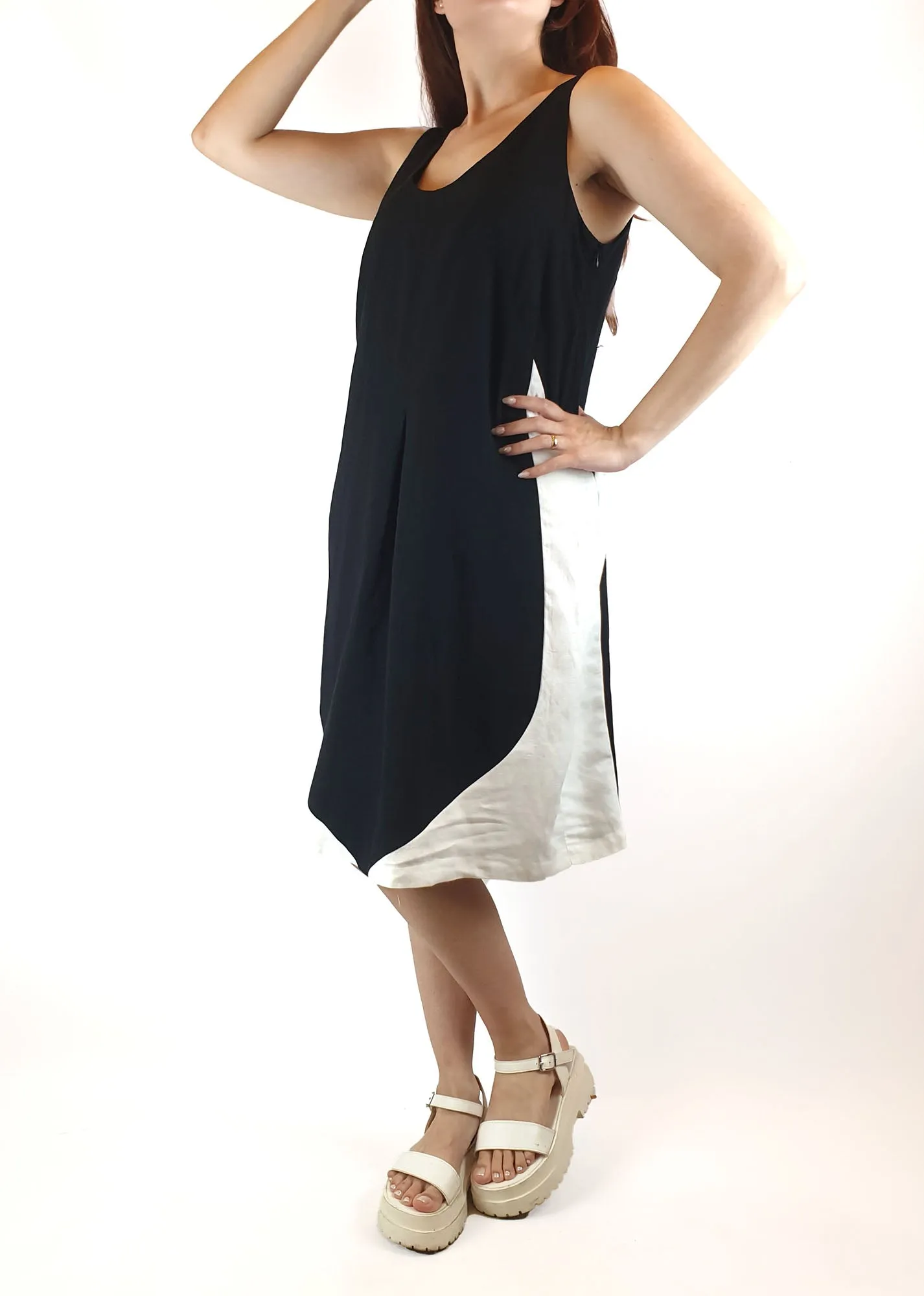 Veronica Maine black and white sleeveless dress size 10