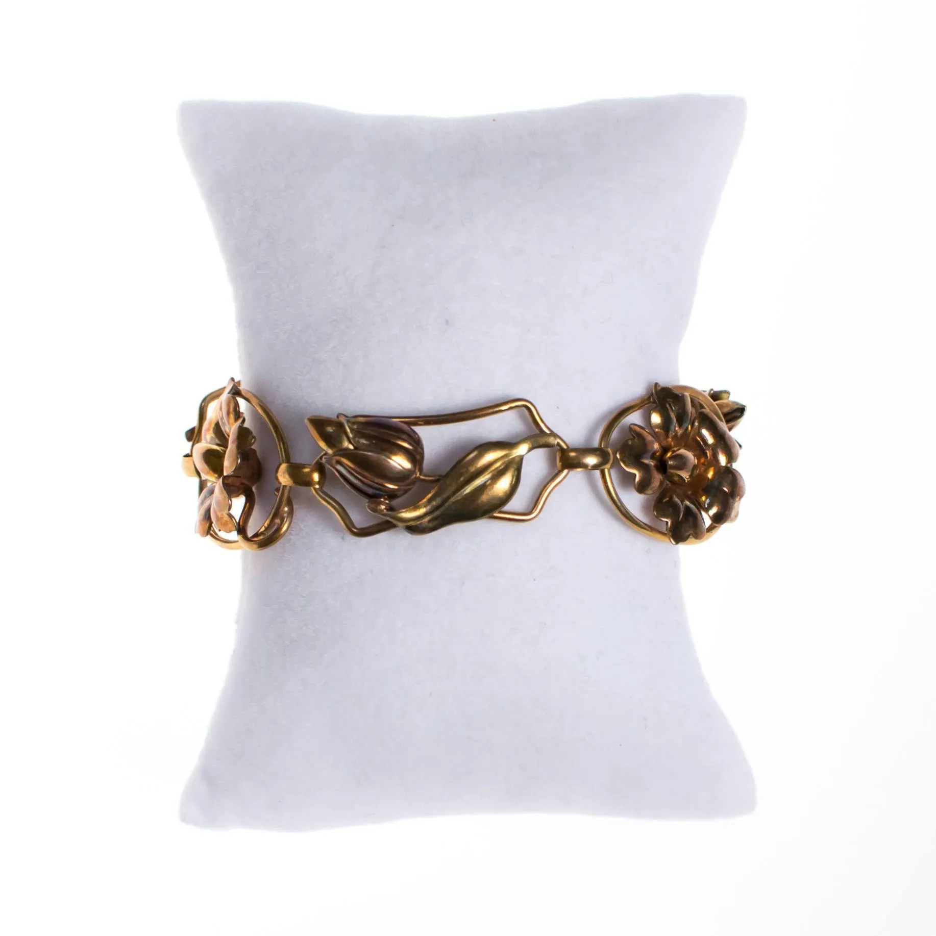 Vintage Art Nouveau Floral Link Bracelet
