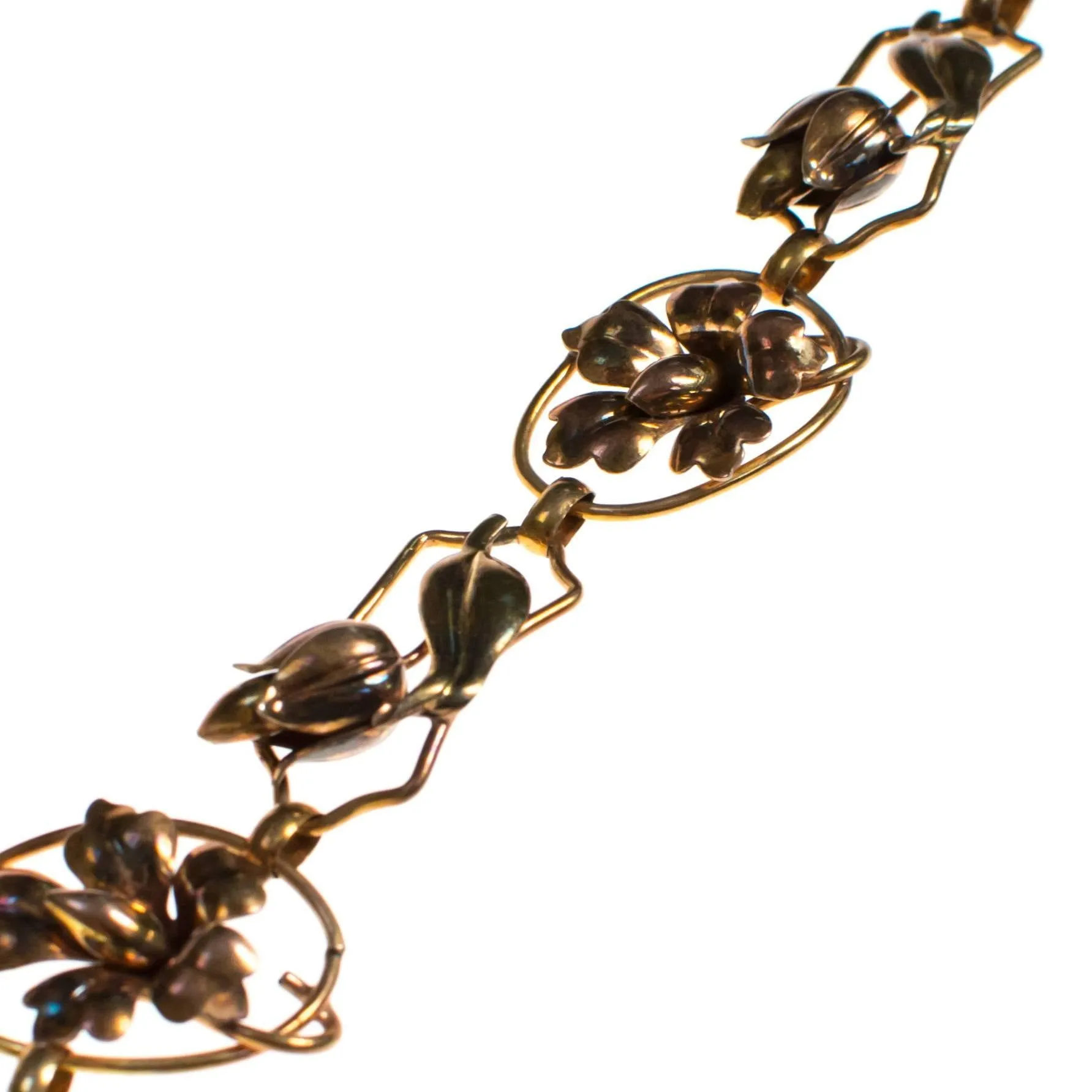 Vintage Art Nouveau Floral Link Bracelet