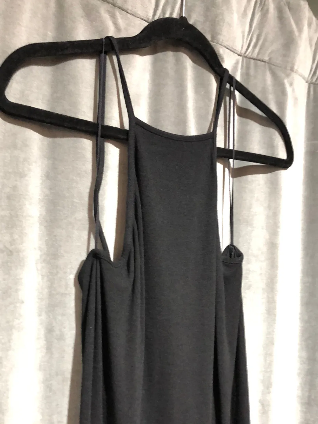 Vintage: Max Studio Black Spaghetti Strap Cotton Maxi Dress
