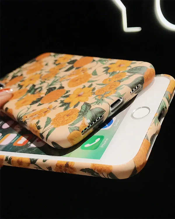 Vintage Yellow Floral Iphone Case