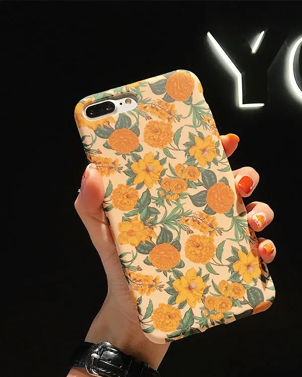 Vintage Yellow Floral Iphone Case