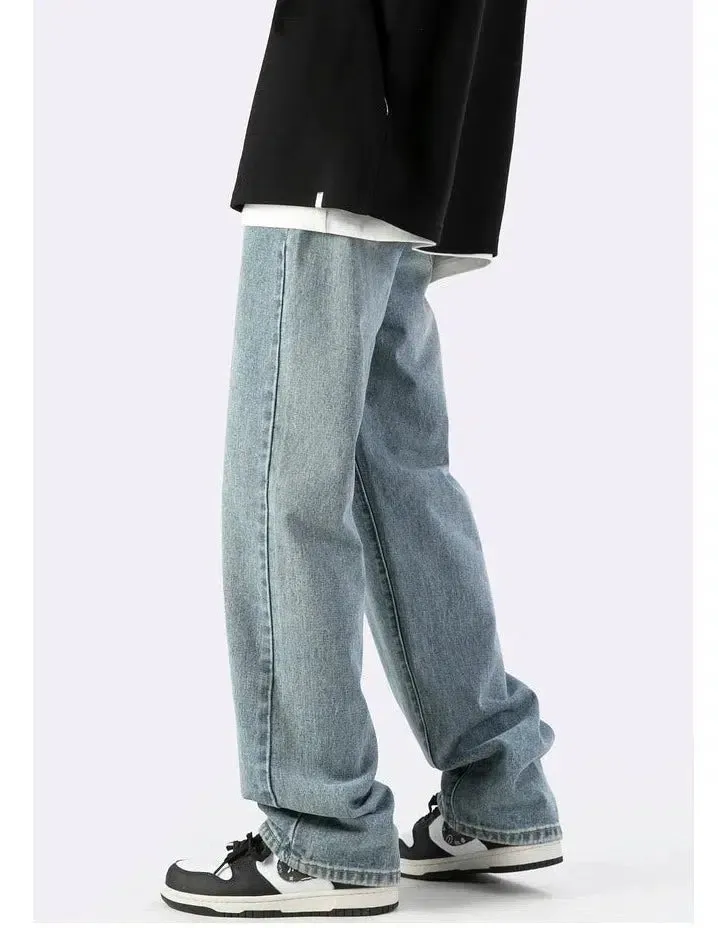 Washed Wide Leg Slim Jeans