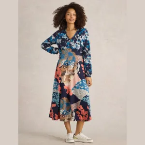 White Stuff Megan Navy Multi Jersey Dress