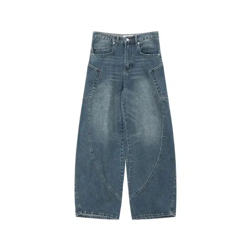 Wide-Leg Denim Pants