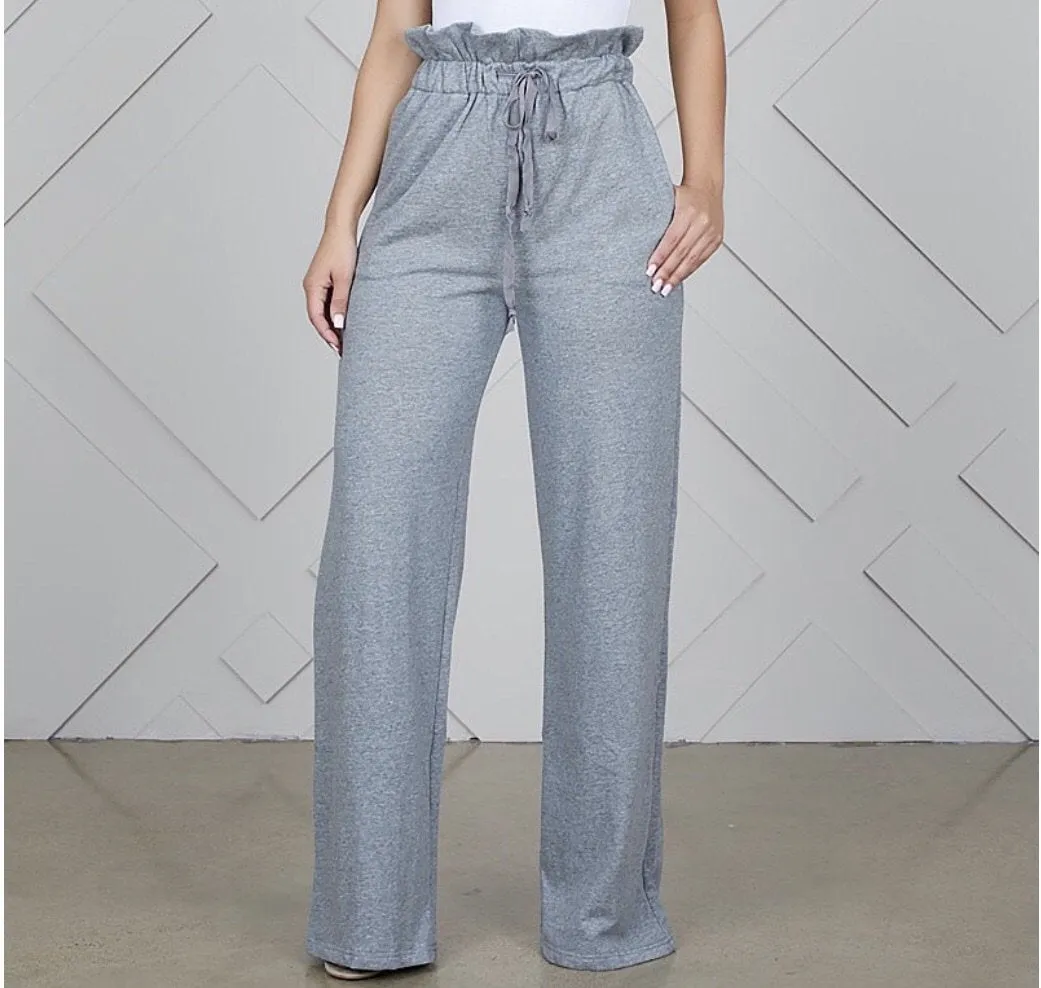 Wide Leg Sweat Pants with a Twist