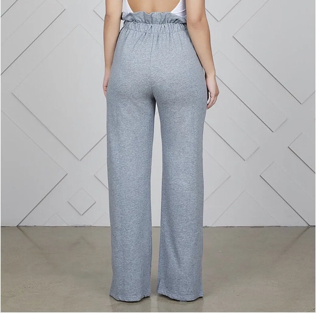 Wide Leg Sweat Pants with a Twist