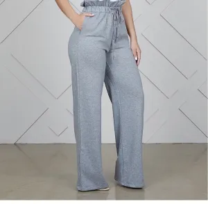 Wide Leg Sweat Pants with a Twist