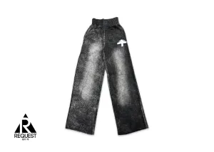 Wide Leg Sweatpants "Washed Black"