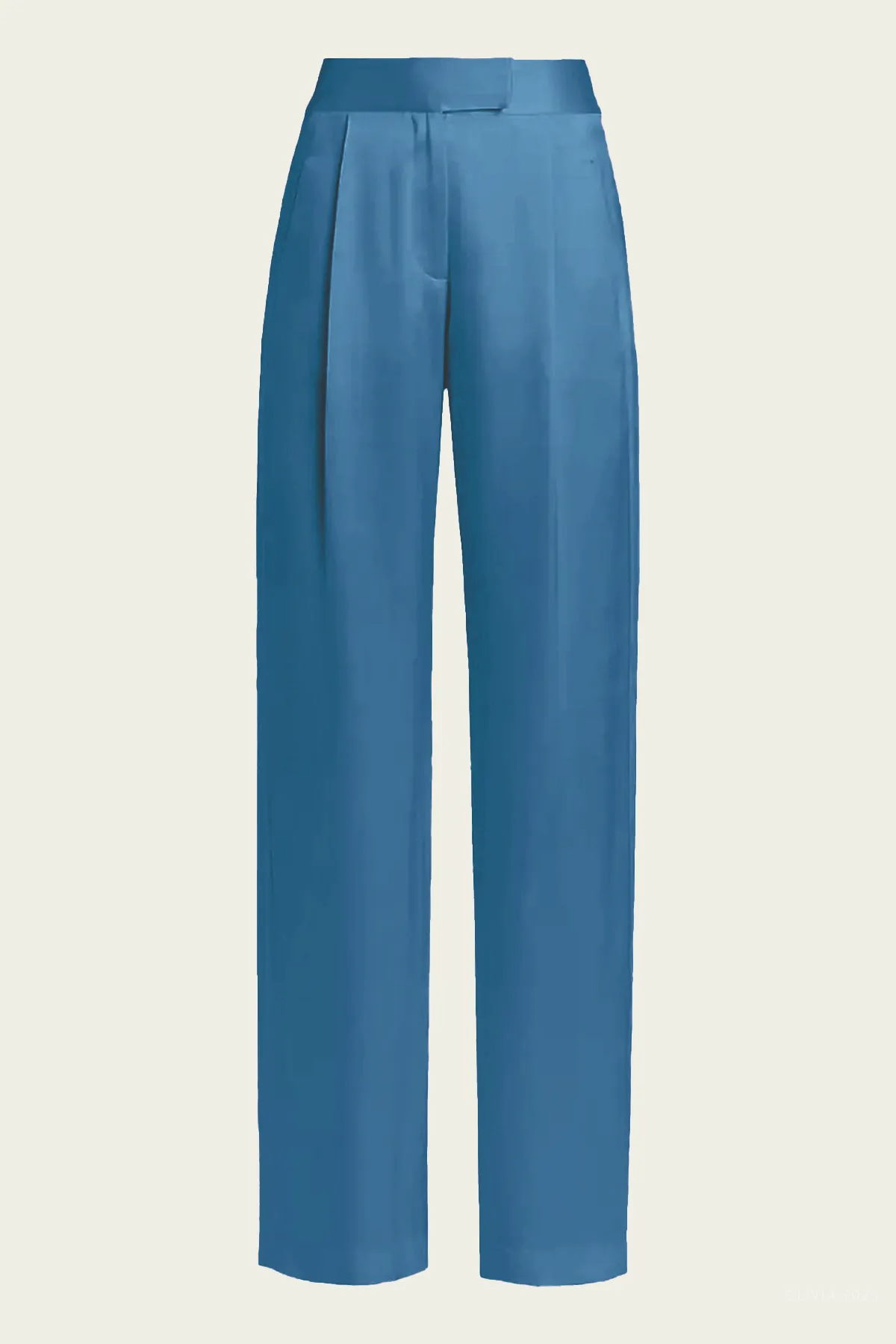 Wide Leg Trouser in Dusty Blue