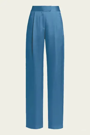 Wide Leg Trouser in Dusty Blue