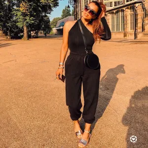 Women Plus Size Black Winter Wide Leg Sweat Pants
