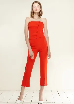 Women's High-Waisted Cropped Pants In Poppy Red