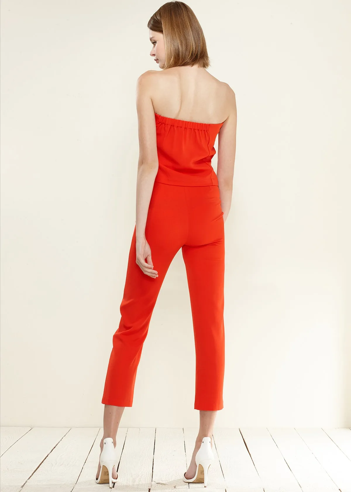 Women's High-Waisted Cropped Pants In Poppy Red