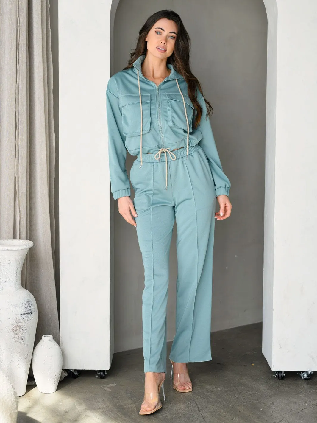 WOMEN'S LON SLEEVE SWEATER & PANTS 2PC. SET