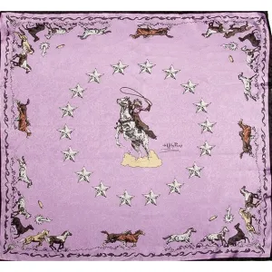Wyoming Traders Limited Edition Lavender Mustang Silk Scarf