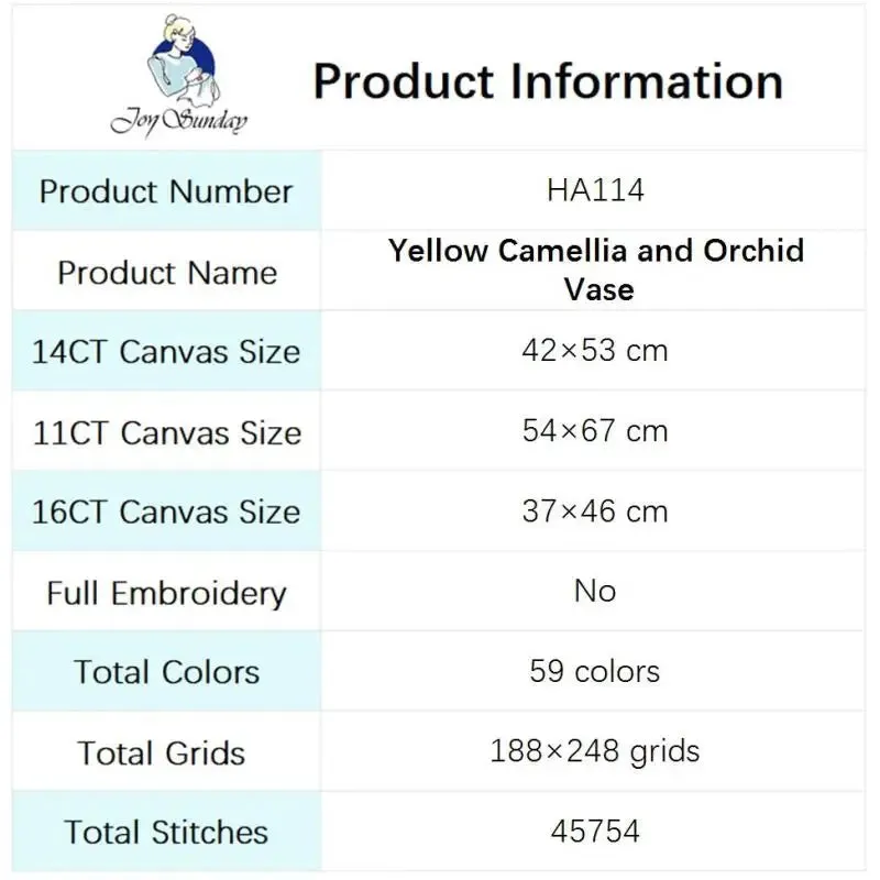 Yellow Flowers with Vase DIY Floral Stitch Kit Stamped Fabric