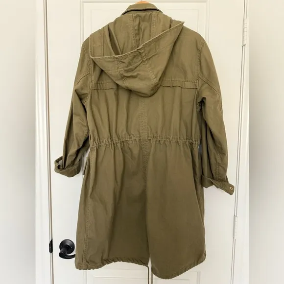 Zara Utility Hooded Cotton Parka Jacket Medium