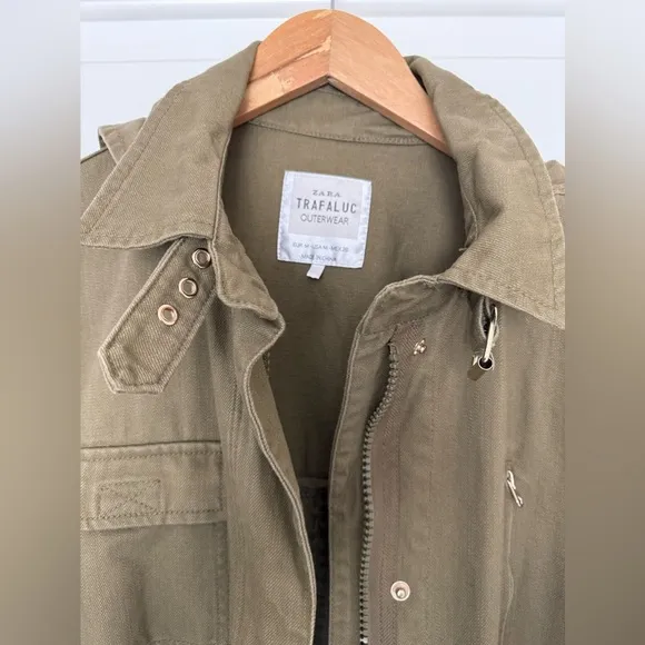 Zara Utility Hooded Cotton Parka Jacket Medium